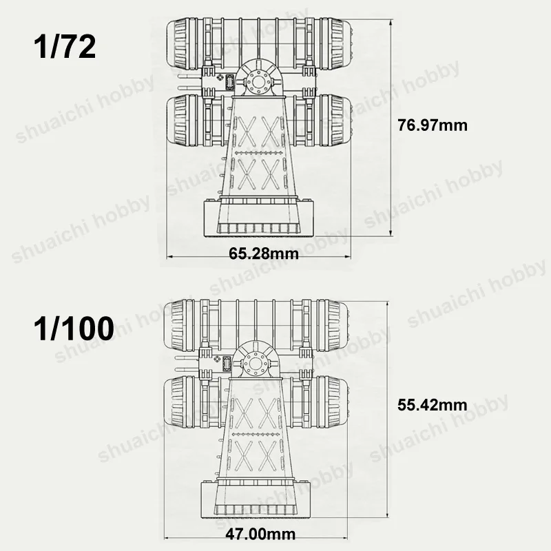 1PCS 1/100 1/144 1/250 Scale Simulation HHQ-61 Naval Anti-aircraft Missile Model Miniature Parts for Collection/Scene Recreation