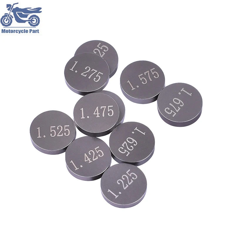 Ajustável Kit Shim Válvula Completa, Peças da motocicleta, Suzuki, Yamaha, Kawasaki, diâmetro 7,48 milímetros, 1.2-3.5, 1.225-3.475, 10Pcs