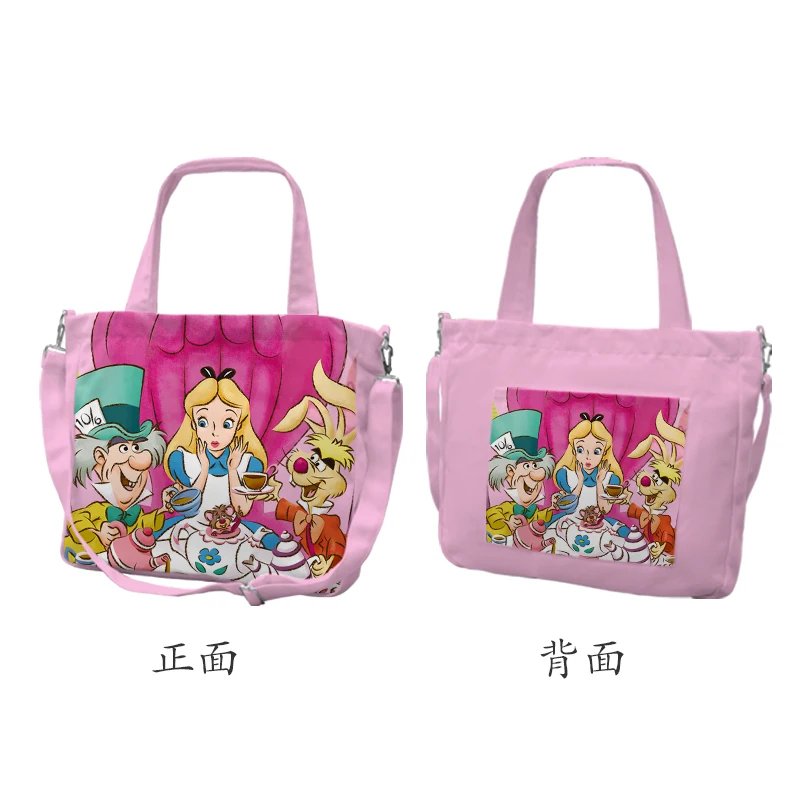 Disney Alice nel paese delle meraviglie Cheshire cat Anime borse a tracolla personalizzate Cartoon Shopping Bag Casual Tote Storage Handbag Gift