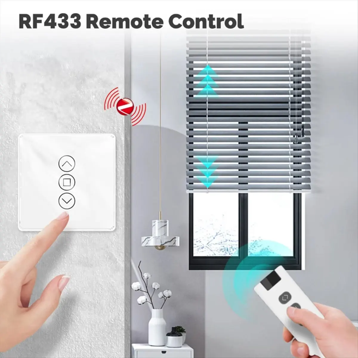 BaoBao-Tuya ZigBee Smart Curtain Switch 2.5D RF433 Arc Glass Touch для рулонных жалюзи Switch Smart APP Wireless Black