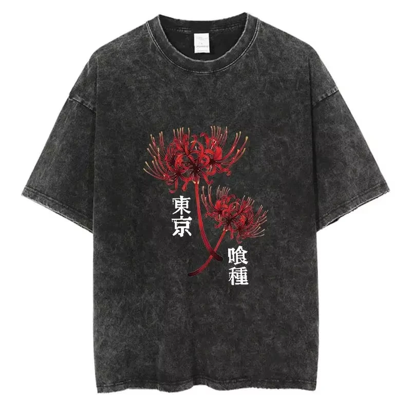 Herenkleding T-shirt Homme Grafische T-shirts Mannen T-shirt voor mannen Ropa Hombre Anime Tokyo Ghoul Gewassen Nieuw in Top & Tees
