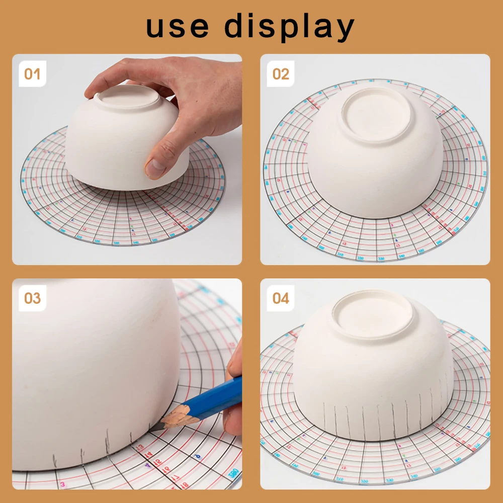 أداة الفخار دائرة كاملة تقسيم حاكم متعدد الوظائف أليكوت رسم الجسم قياس التعادل مقسم دائري للسيراميك