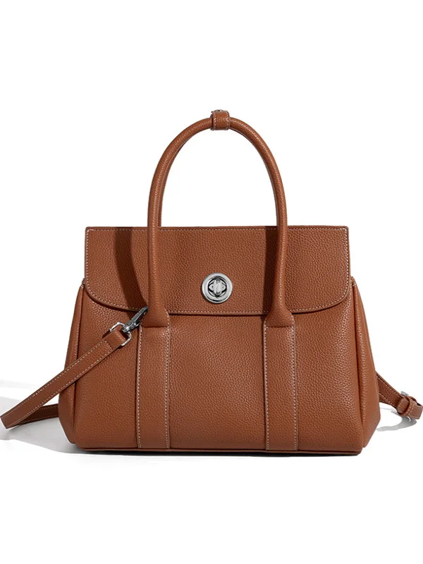 High-Quality Leather Tote Bag 2025 New Fashion Versatile Luxury Small Business Women's Shoulder Crossbody Bag Urban Minimalis...
