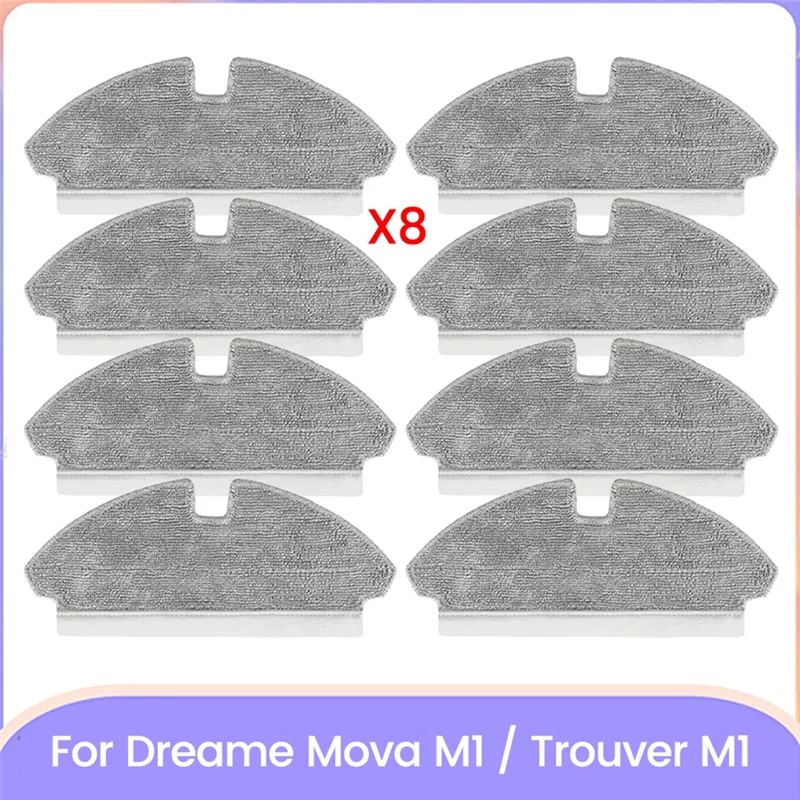 

AB43-Mop Cloth For Dreame Mova M1/Trouver M1 Vacuum Cleaner Parts Efficient Household Cleaning Accessories 8PCS
