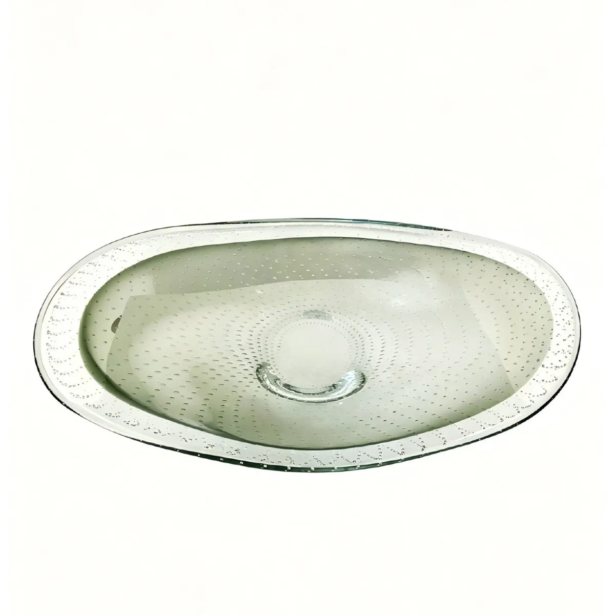 Artistic Glass Serving Platter Irregular Shaped Tray European Luxury Home Decor for Model House Sales Office