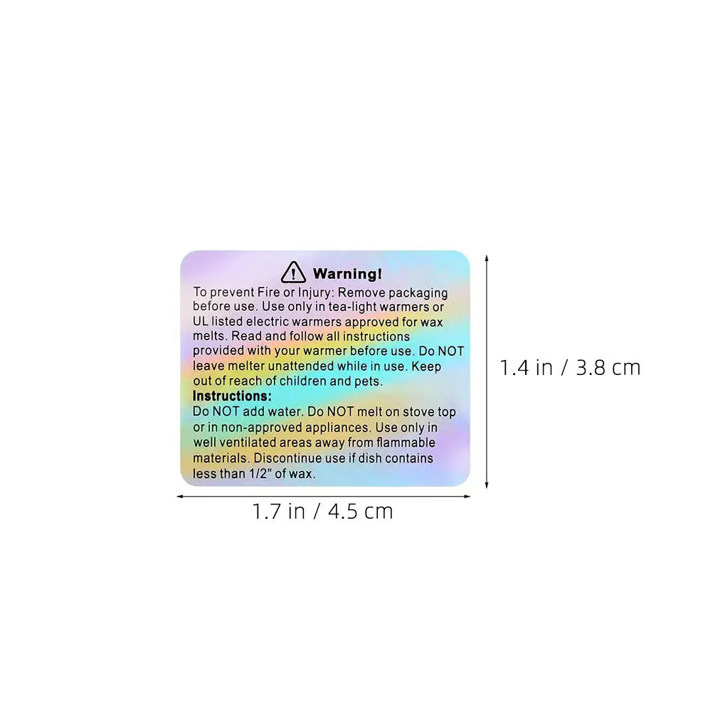 DIY صنع ملصقات تحذيرية مربعة الشمع تذوب ملصقات أمان لاصقة لحاويات الجرار ملصقات معطرة للمكتب المنزلي