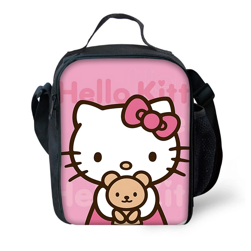 Hellos Cartoon K-Kittys Kind isoliert große Kapazität Tasche für Jungen und Mädchen Student im Freien Picknick Thermo kühler Lunchbox