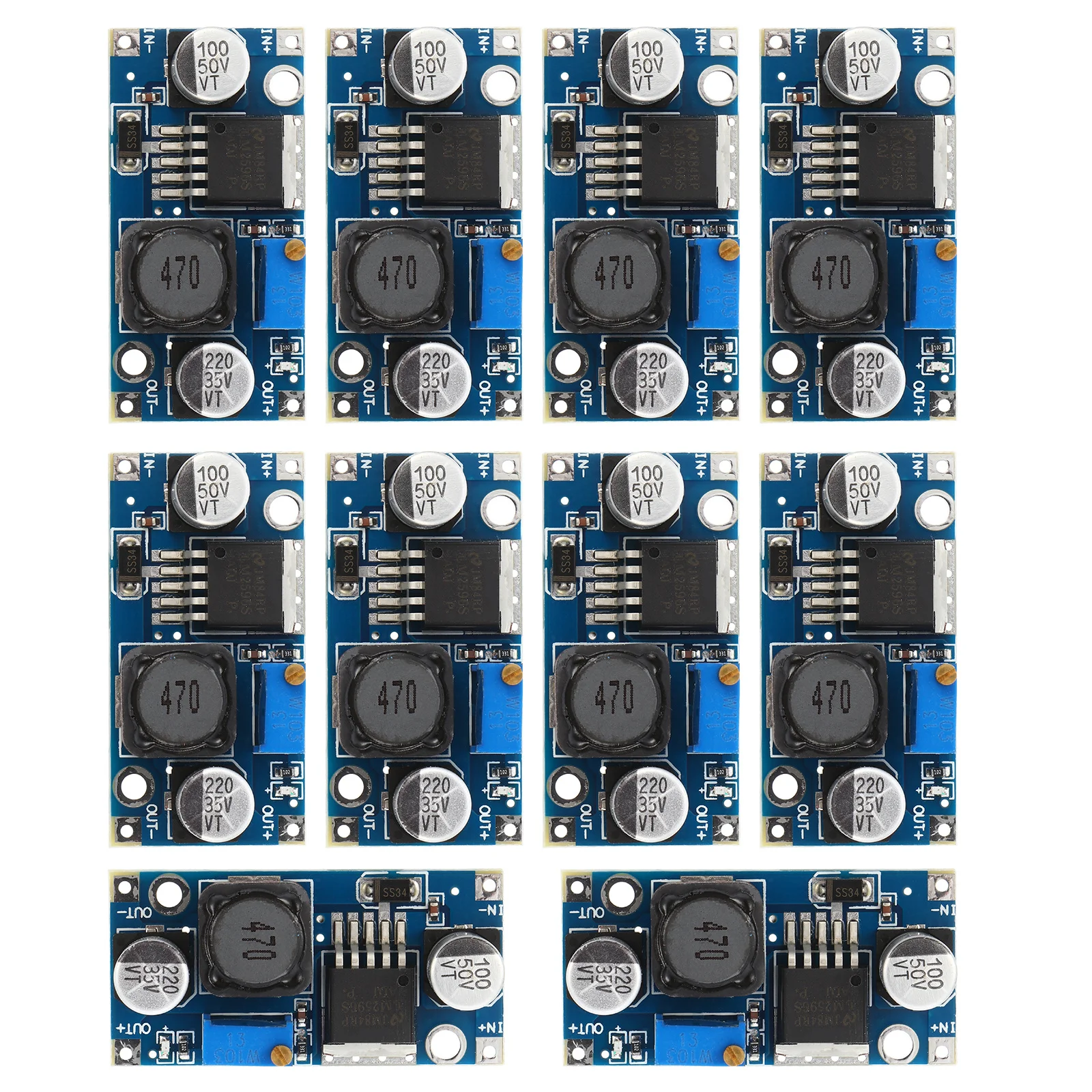 

10 pcs Step-Down Power Module Converter Adjustable Non-Isolated Voltage Regulator For Diy Mobile Power Supply Monitoring