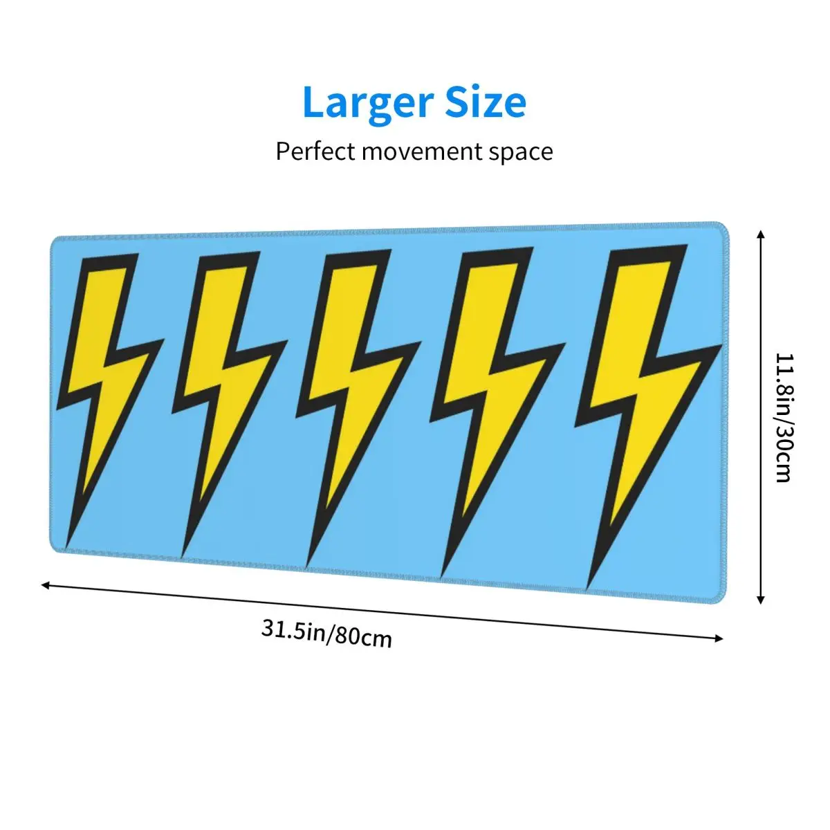 Large Mouse Pad Yellow Lightning Bolts With Bright Blue Gamer PC Laptop Mats Keyboard Carpet Computer Gaming Desk Mat
