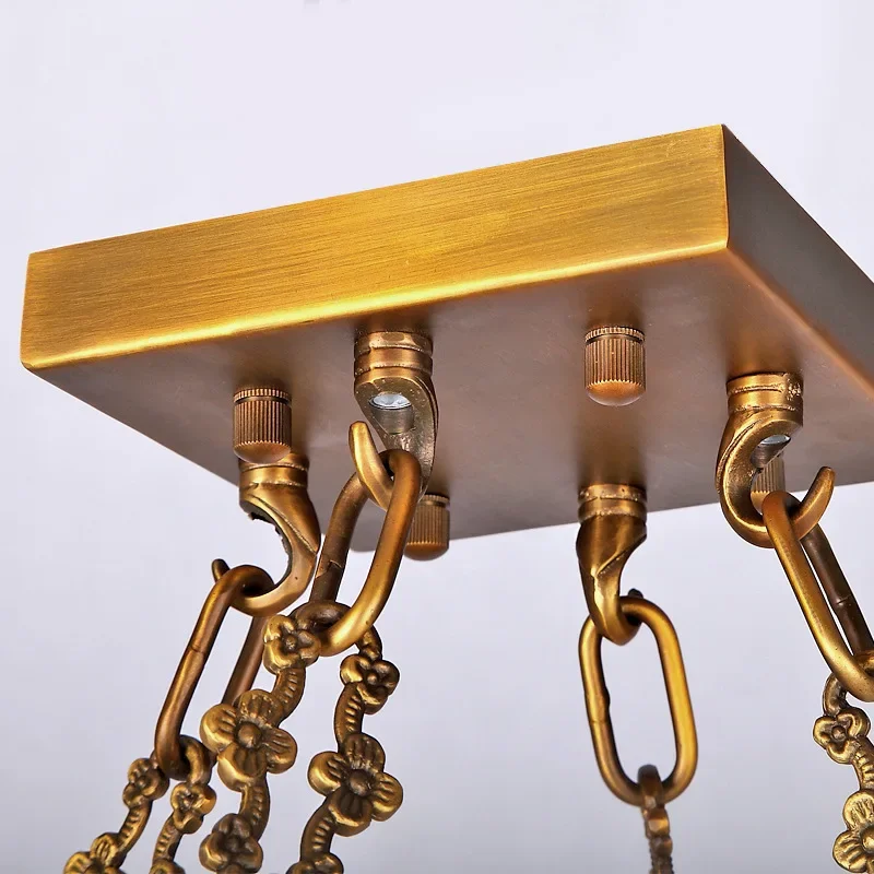 Chinese-style all-copper Spanish natural marble lamp villa living room 3