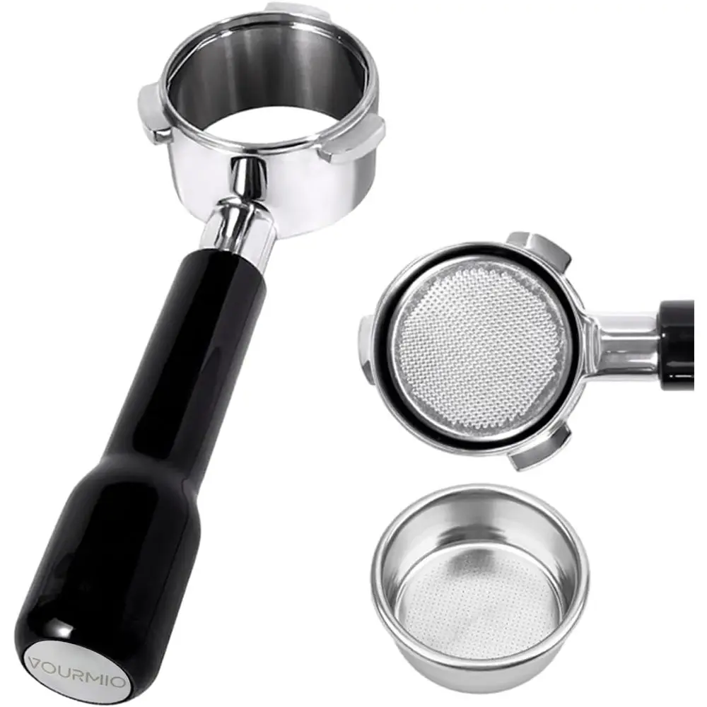 

Портафильтр с нижним креплением 54 мм - 3 ушки, с корзинкой из нержавеющей стали, Pro Touch, Bambino Plus, черный