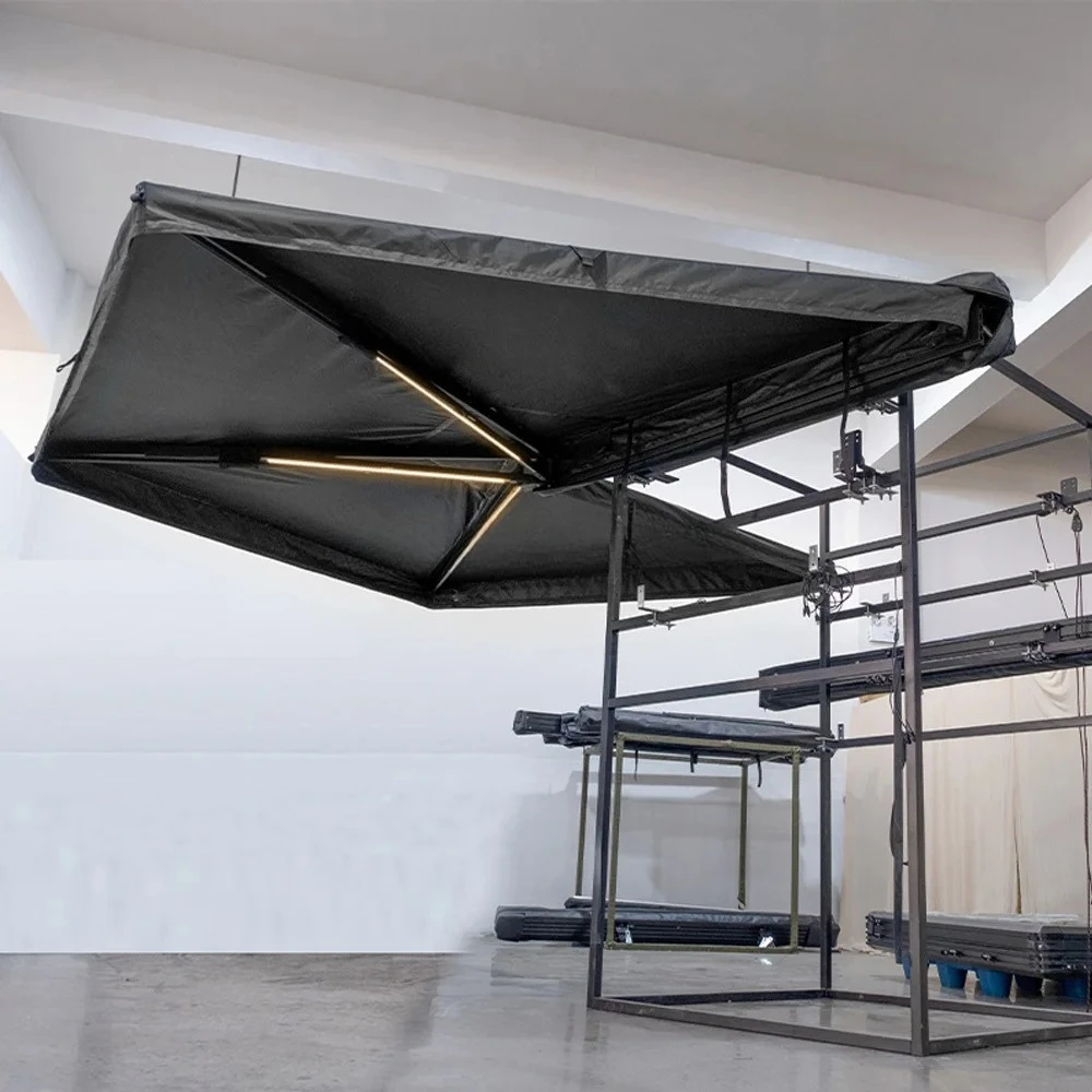 

2.5Meter 270 Awning Canopy Side Wall Install Waterproof Sunshade Offroad Camping Foldable Tent Without Floor and Light black