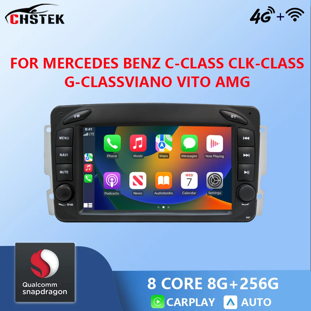 مشغل سيارة أندرويد لسيارة Mercedes Benz G-Class CLK-Class W463 W203 W209 Viano Vito W639 Fit Exchange Update Refresh Replacement FM