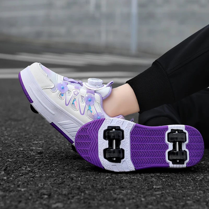 Picture 5: 2026 Roller Skate Shoes Ultra-Light Children's Girls Sneakers With Four Wheels Sport Outdoor Walking Running Sneakers Kids Gifts