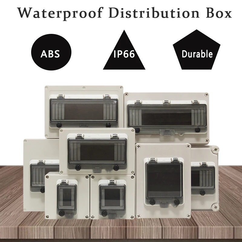 

Circuit Breaker 2/3/4/5/6/8/10/12/13/16/18 Way IP66 Waterproof Electrical Distribution Box PC ABS Plastic MCB Power Junction Box