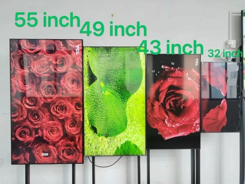 Hochwertiger Werbeplayer, 49 Zoll, digitale Beschilderung, 2500 Nits, hängender Seilwand für Walmart Supermarkt-Werbedisplay