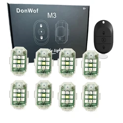 Luces estroboscópicas para coche y motocicleta, lámpara de advertencia con Flash Led anticolisión, impermeable, Control remoto inalámbrico para bicicleta