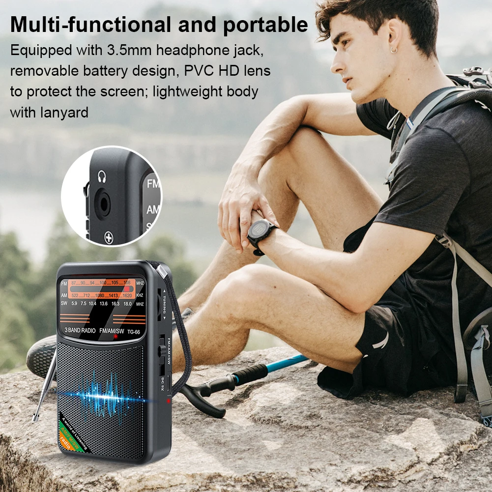 FM AM SW радио с разъемом для наушников, портативное радио, перезаряжаемое радио, подарки для пожилых людей и пожилых людей