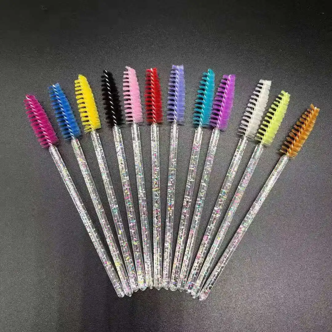 

1000pcs Good Quality Disposable 50 Pcs/Pack Crystal Eyelash Makeup Brush Diamond Handle Mascara Wands Eyelash Extension Tool
