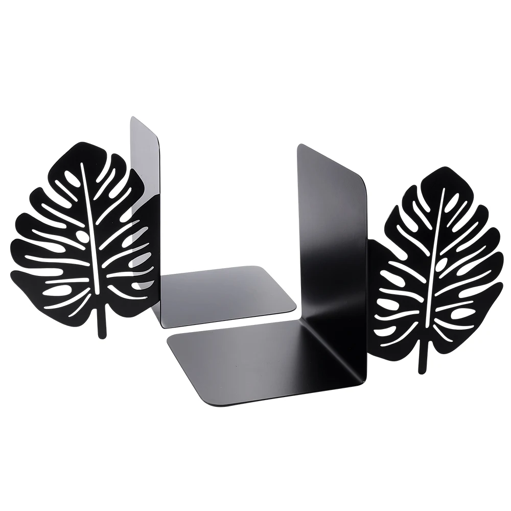 

Black high-end leaf bookshelf, home decoration, office desk decoration, student desk rack, stationery supplies.
