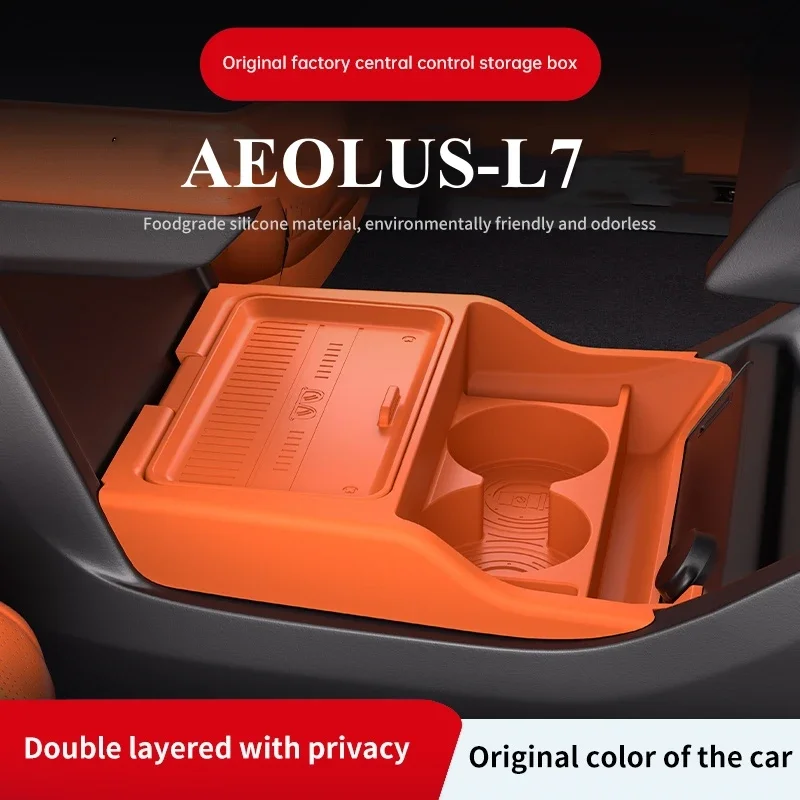 2025 For AEOLUS L7 Center Console Below Storage Box Central Control Organizer Mat Car Interior Silicone