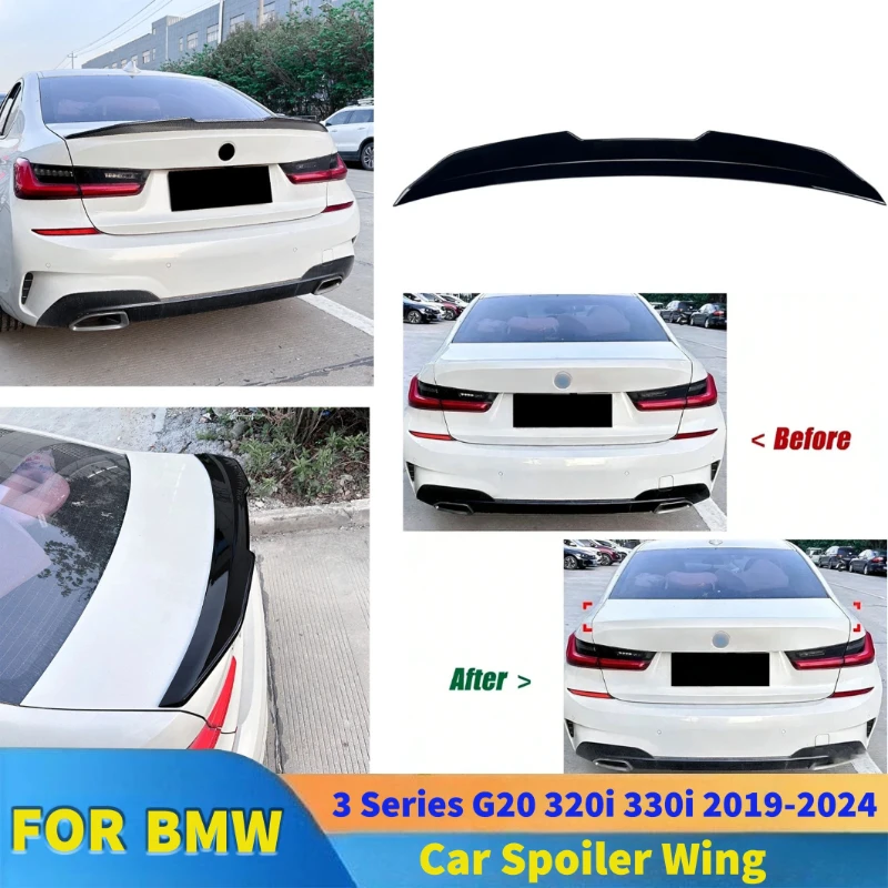 

Car Spoiler Wing for BMW 3 Series G20 320i 330i 2019-2024 Rear Trunk Wing PSM Style Guard Protector Cover Body kit Automobiles