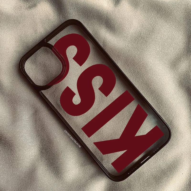 بسيطة الوردي الأسود رسائل قبلة قضية الهاتف آيفون 15 16 13 17 14 برو ماكس 12Mini 11 XR 7 8Plus للصدمات واضح الغلاف الصلب حقيبة #5