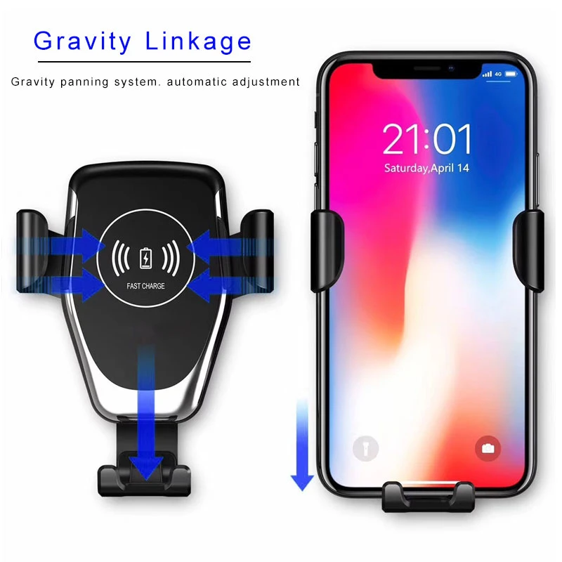 Wireless Charger Holder Car Navigation Gravity Charging Bracket Air Outlet Car Wireless Fast Charger