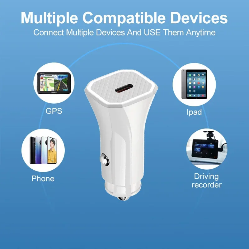 مربع تصميم 48 واط 1/2 ميناء شاحن سيارة فائق مع PD30W QC3.0 شحن سريع للغاية USB سيارة ولاعة السجائر محول للهواتف