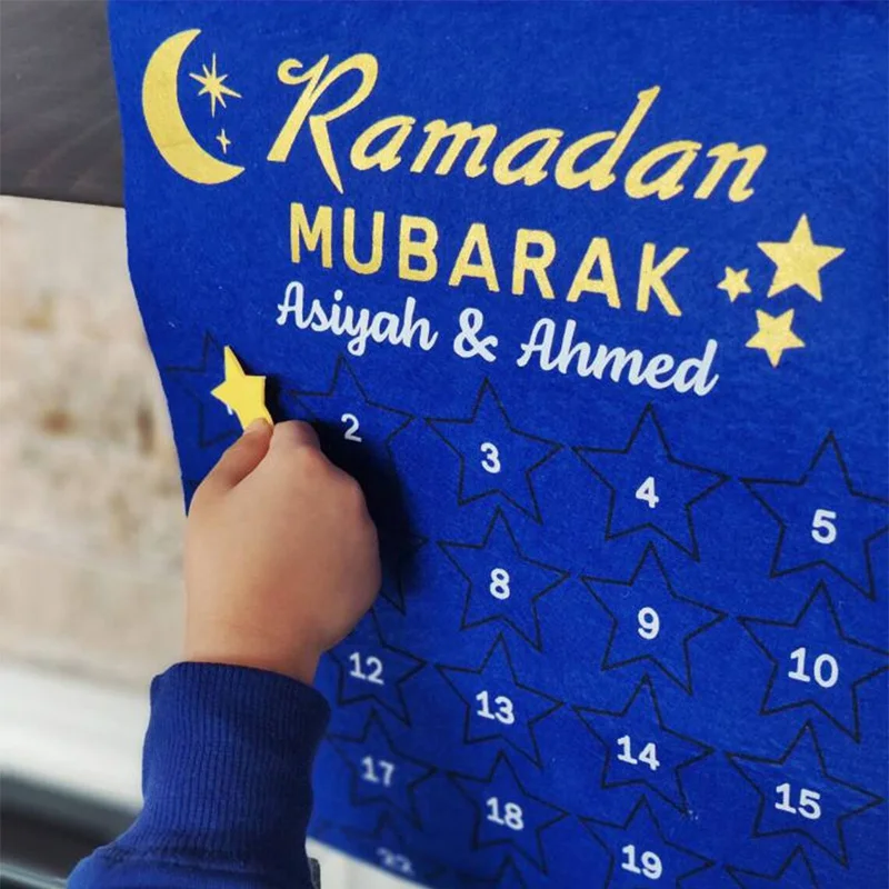 Personalized custom Ramadan Mubarak Countdown Advent Calendar Kareem Muslim Islamic eid Wall decoration sign family kid gift