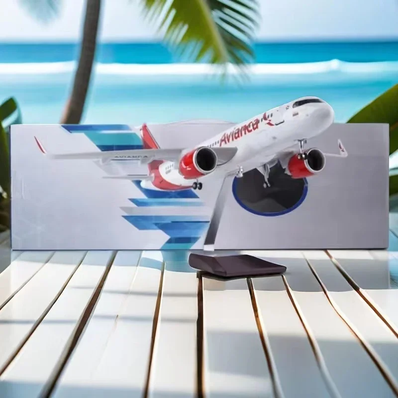 New 47CM 1/80 Airplane A320NEO A320 NEO AVIANCA Air Airlines Model Toy Light & Wheel Landing Gear Diecast Resin Plane Model