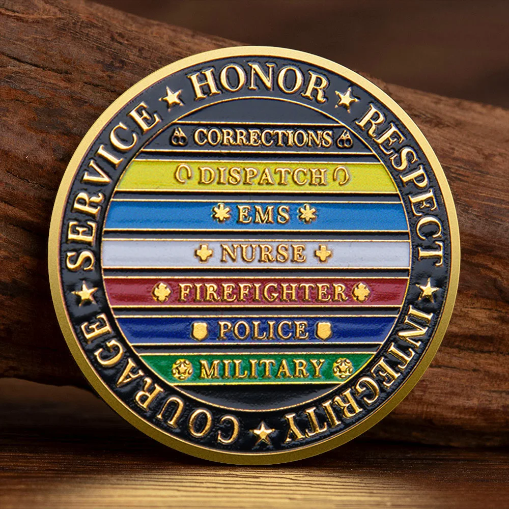 In This Family No One Fight Alone Gold Plated Souvenir Coin America Military Honor Courage Challenge Coin