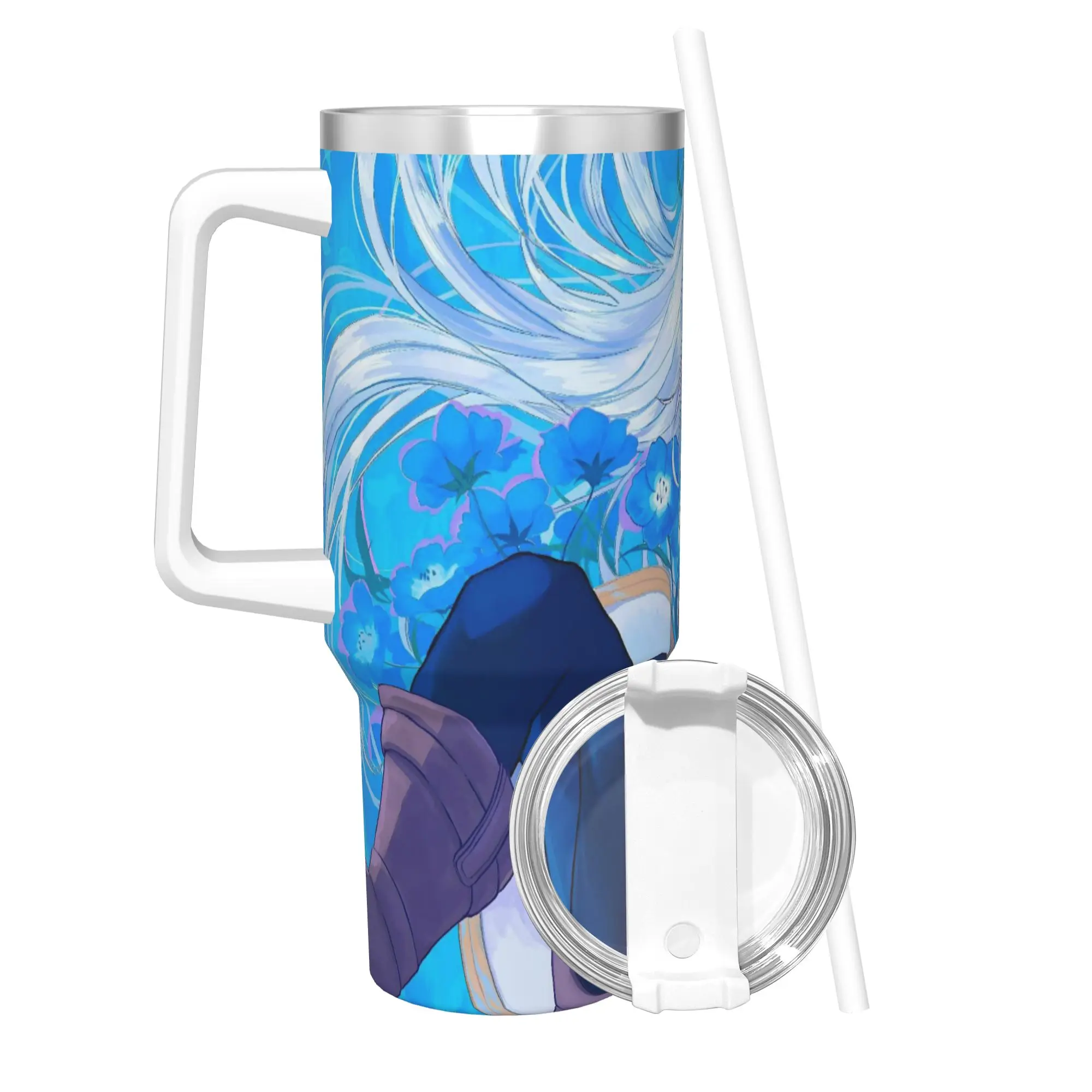 40OZ Stainless Steel Tumbler Frierens Beyond Journey's End Anime Thermal Mug Leakproof Cold and Hot Car Mugs Travel Water Bottle