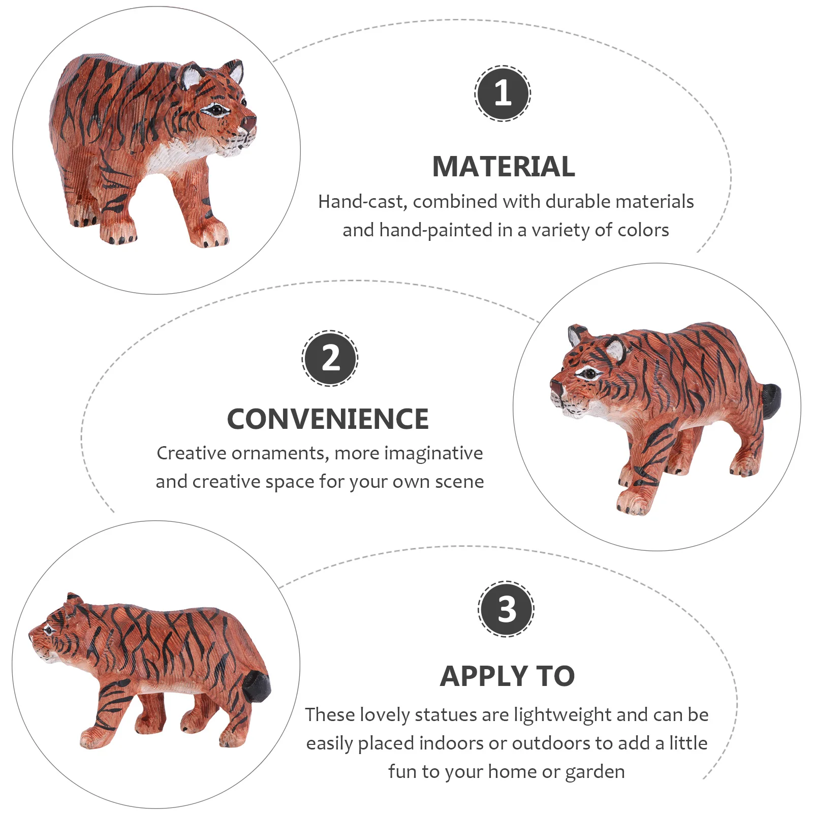 

Home Decor Pine Wood Tiger Ornaments Decorations Decorative Painting Unique Adorn