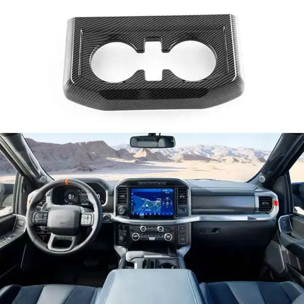For Ford 2020-2023 Center Console Cup Holder Trim Frame ABS Interior Trim Replacement for Visual Continuity and Protection