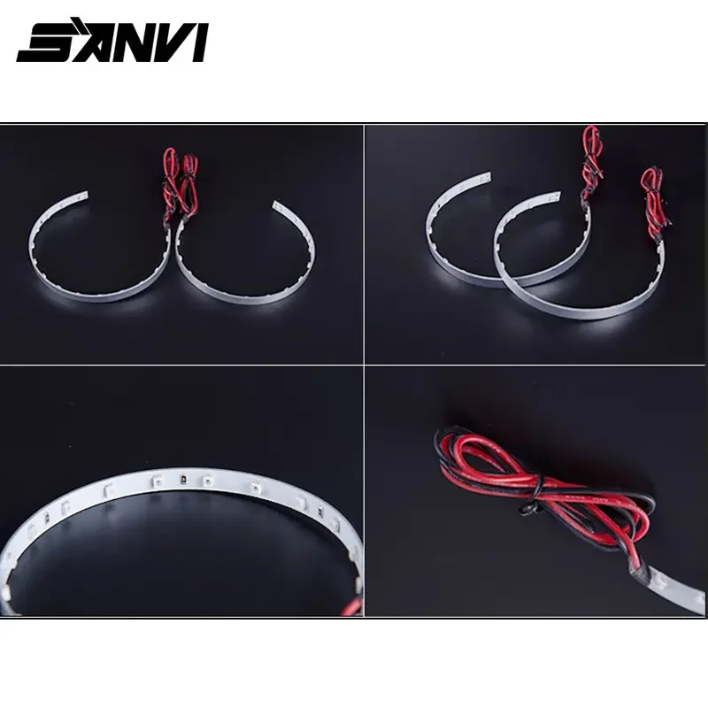 Car Led Devil Eye 360° Demon Eyes for 2.5 Inch 3.0'' HID Xenon Headlights Mini Projector Lens Car Accessories Retrofit DIY Kit