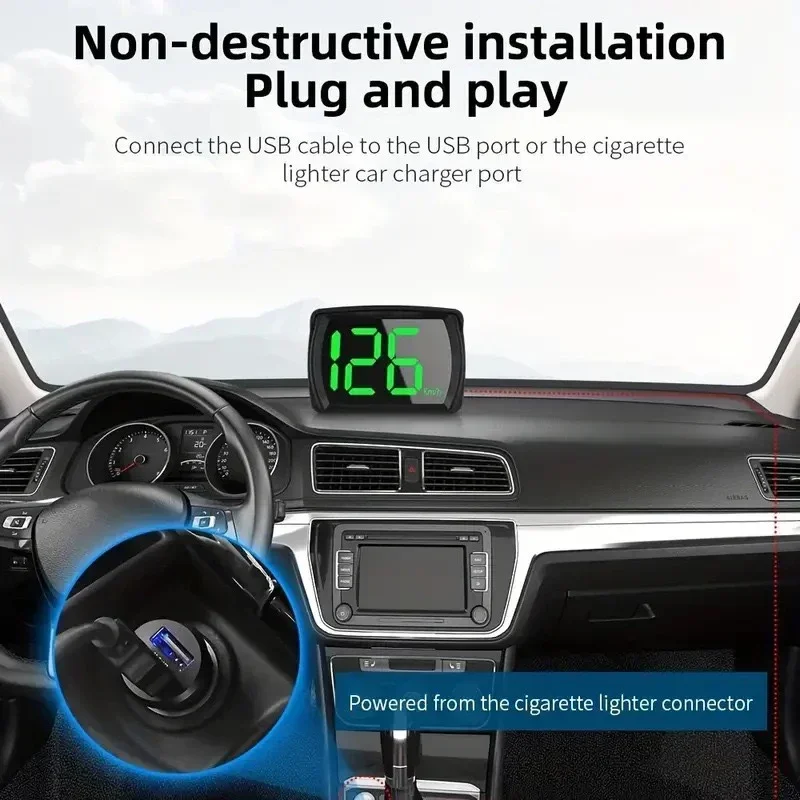 HD Car Speedometer Professional HUD Display Universal GPS Satellite Accurate Speed Measurement Car Locator USB Auto Gauges