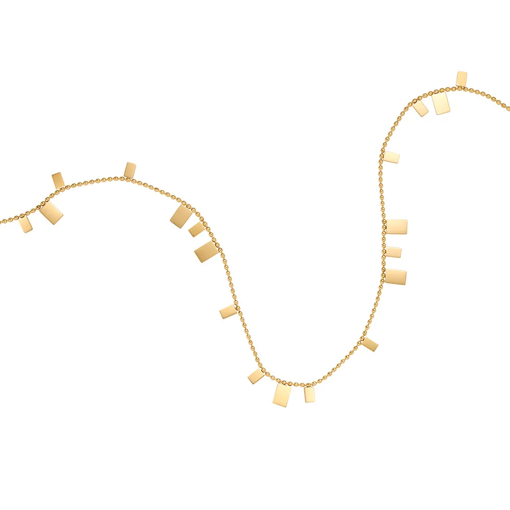 Fashion Tassel Sequin Bead Chain Necklace Women 18K Gold Color PVD Stainless Steel Jewelry Waterproof