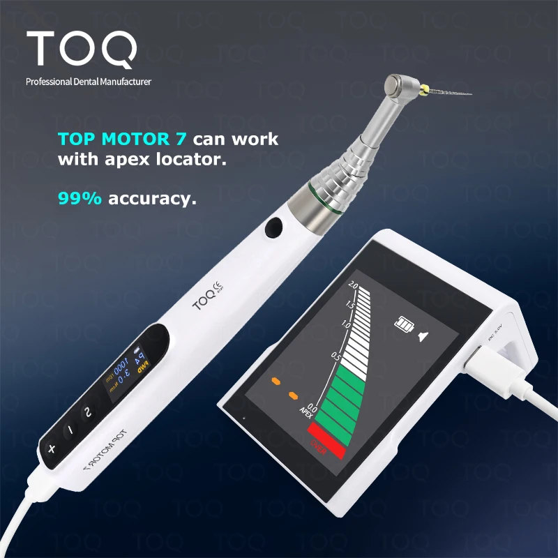 

Dental Wireless Endo Motor with LED 16:1 Contra Angle 6 Programms Endodontic Instrument Root Canal Apex Locator Whole Set