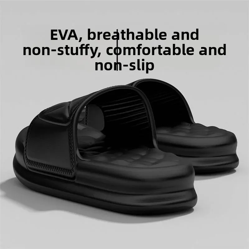 Thick Bottom Slippers Unisex Indoor Home Wear Summer Anti-Slip Couple Matching EVA Flat Sandals Luxury  Hair Trendy