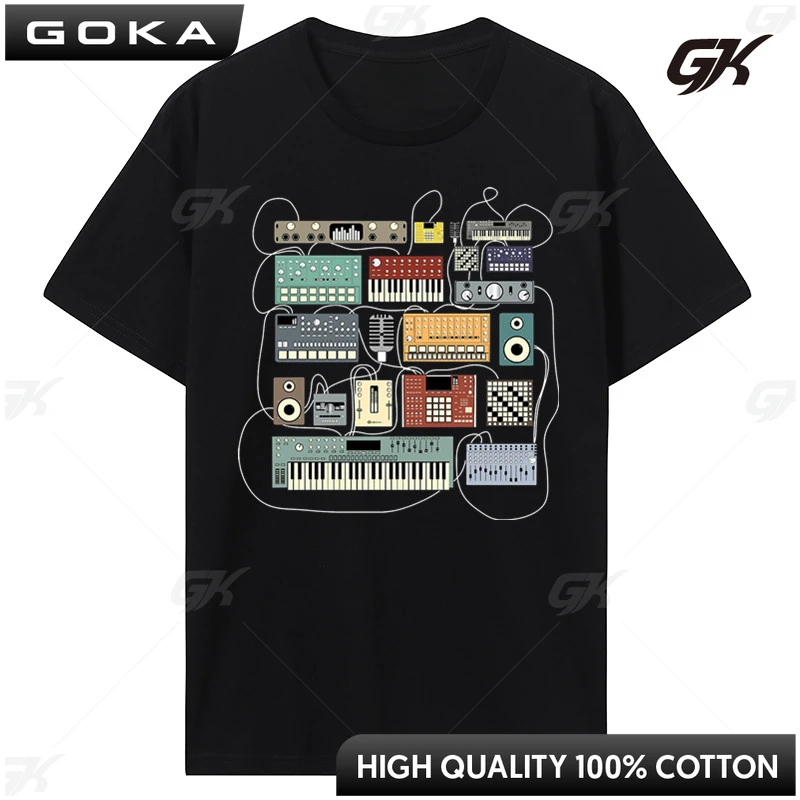 Men Electronic Musician Synthesizer and Drum Machine Dj Hot Sale Clown T Shirt Men Women Cotton Shirt Fashion T-shirt Streetwear