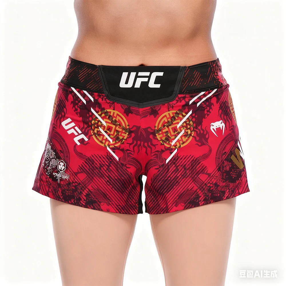 UFC 322 Pantaloncini da notte da combattimento Weili Zhang non rivali da pantaloncini da boxe Pantaloncini sportivi da uomo oversize traspiranti ad asciugatura rapida