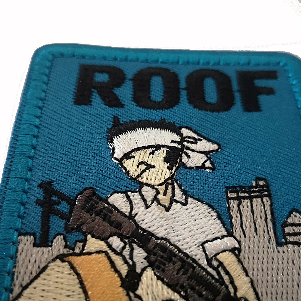 Roof Korean Hook and Loop Embroidery Patches Badges Emblem 10*6.3cm Accessory  Souvenir Use For Bags Jacket