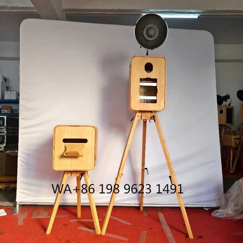 

Retro Wooden Selfie Photo Booth with Digital Compatibility for Wedding Commercial Event Photography