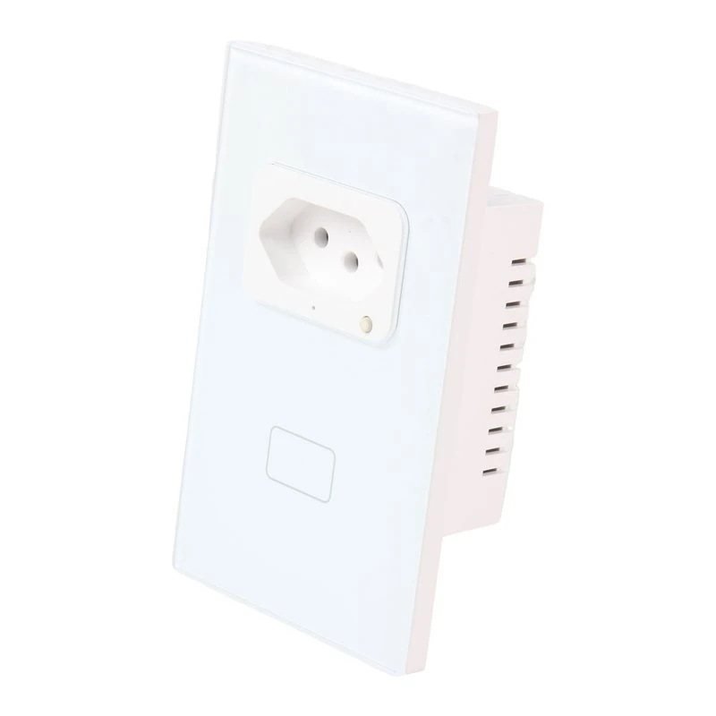 2026 New Tuya Wifi Smart Light Switch With Socket Works Smart Home Wall Pane Switch And Socket BR Plug In Brazil
