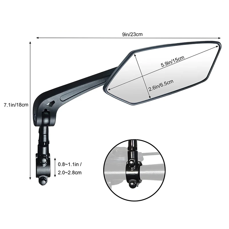自転車用の調整可能なバックミラー,自転車用の広範囲のバックミラー,サイクリング,左右のミラー
