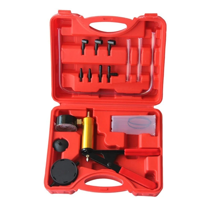 2 In 1 Brake Bleeder Kit Hand Held Vacuum Pump Test Set For Automotive With Protected Case,one-man Brake Clutch Bleeding System