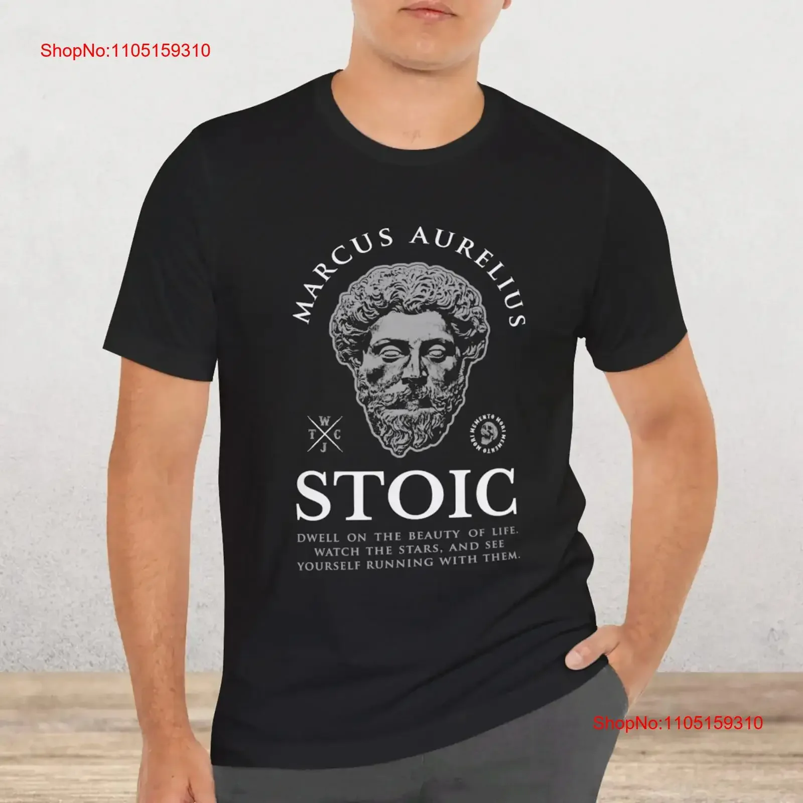 Marcus Aurelius Quote Watch the Stars Stoicism T Shirt vintage Washed Breathable Stretched homme Comfortable