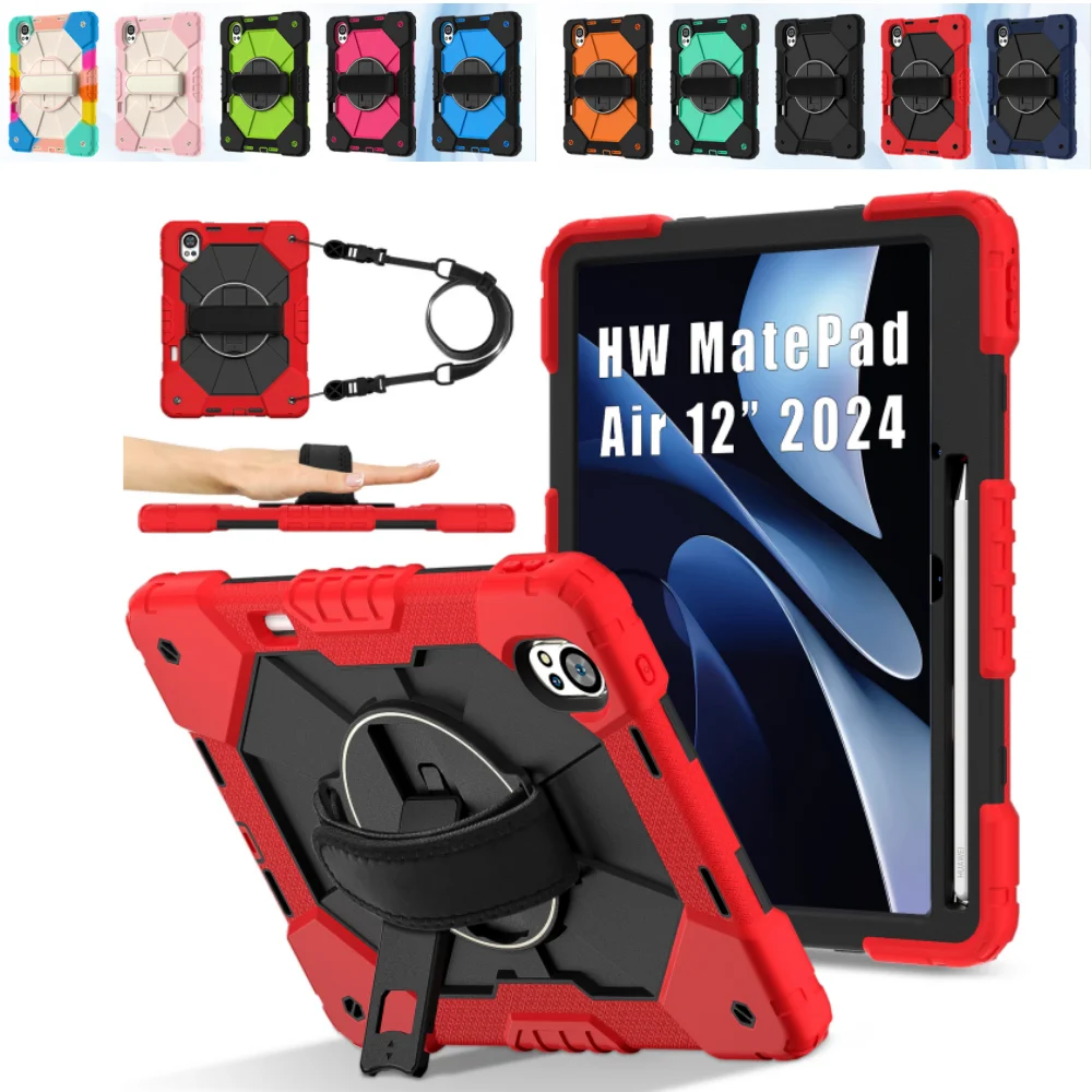 

Built-in Kickstand Case For Huawei Matepad Air 12 inch 2024 12X 12 X Protection Cover Shockproof with Pen Slot & Shoulder Straps