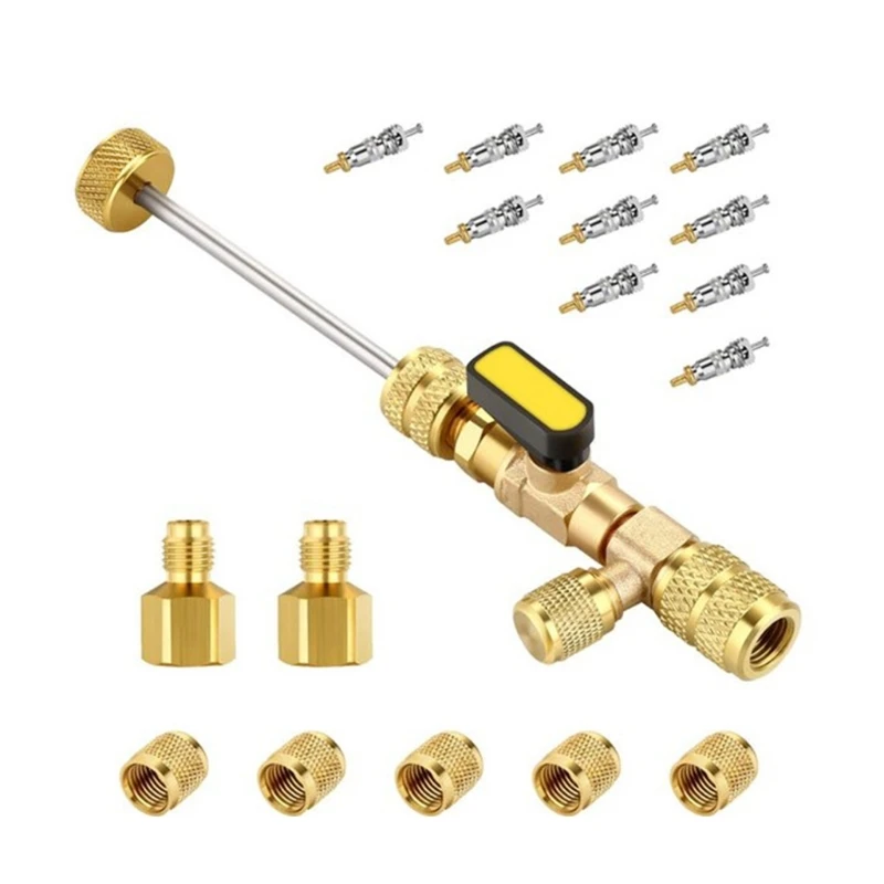 

Q2Q4 Professional HVAC Valves Cores Removal Tool Double Size SAE 1/4 & 5/16 Port
